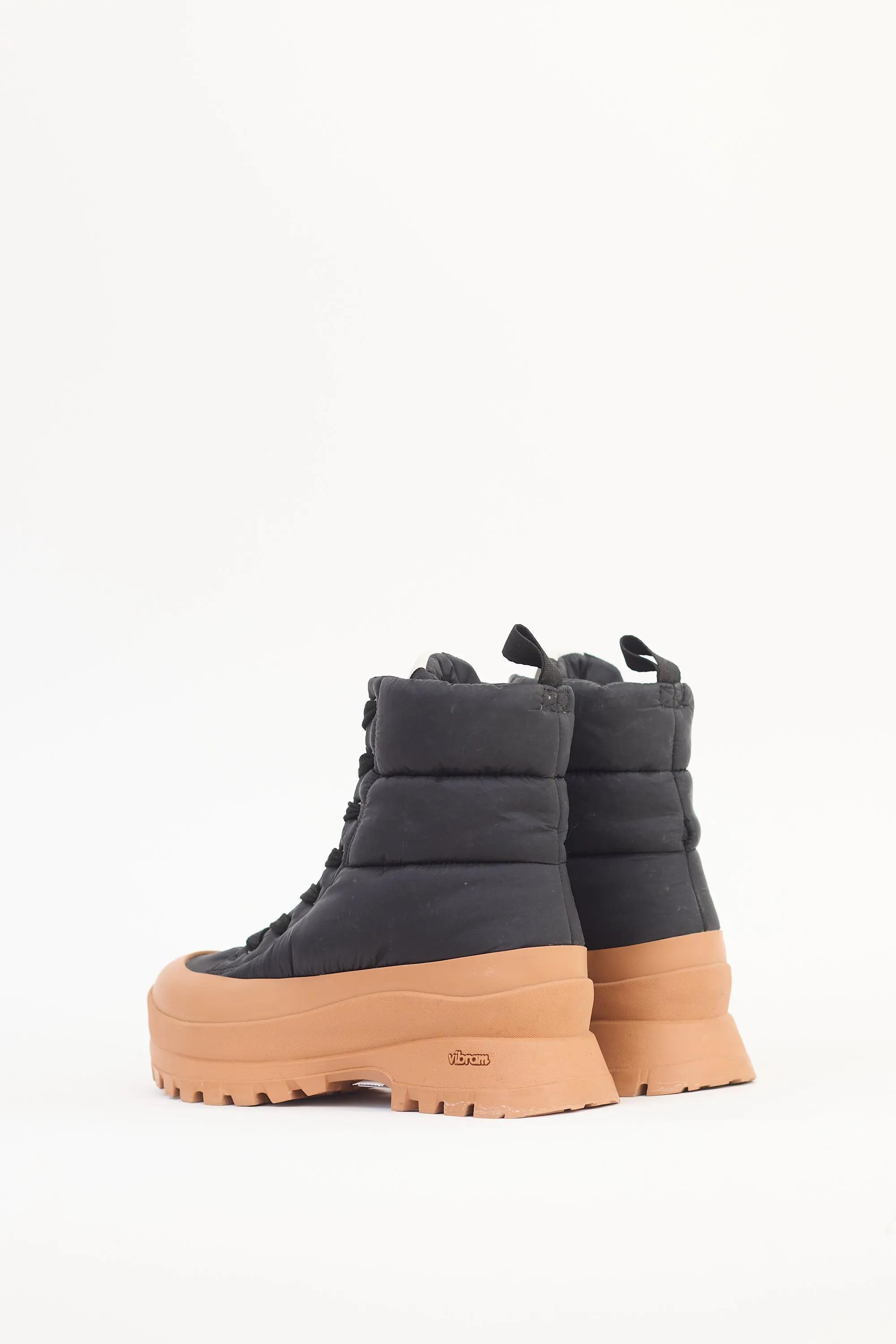 Black & Brown Nylon Quilted Boot