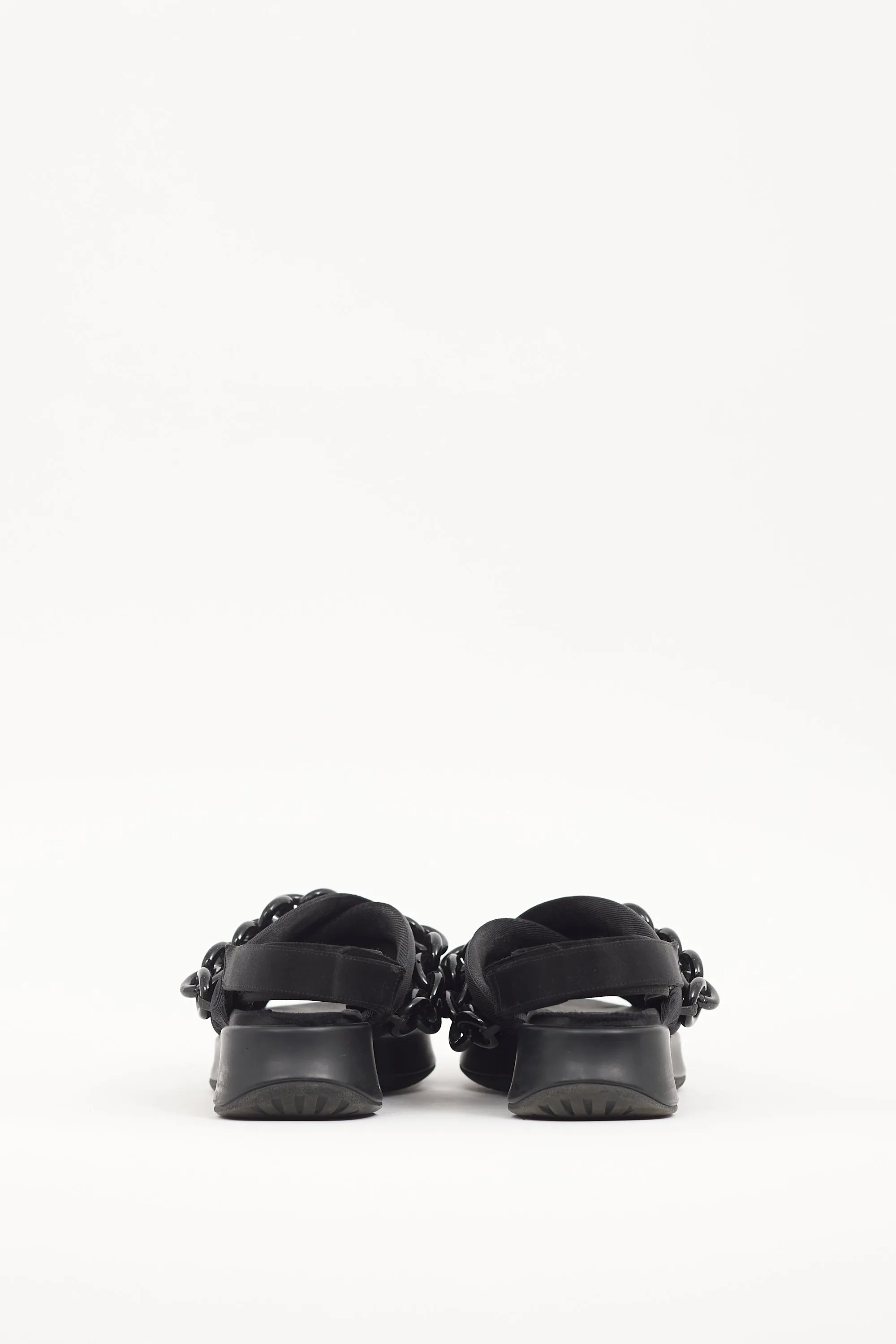 Black Criss Cross Chain Sandal