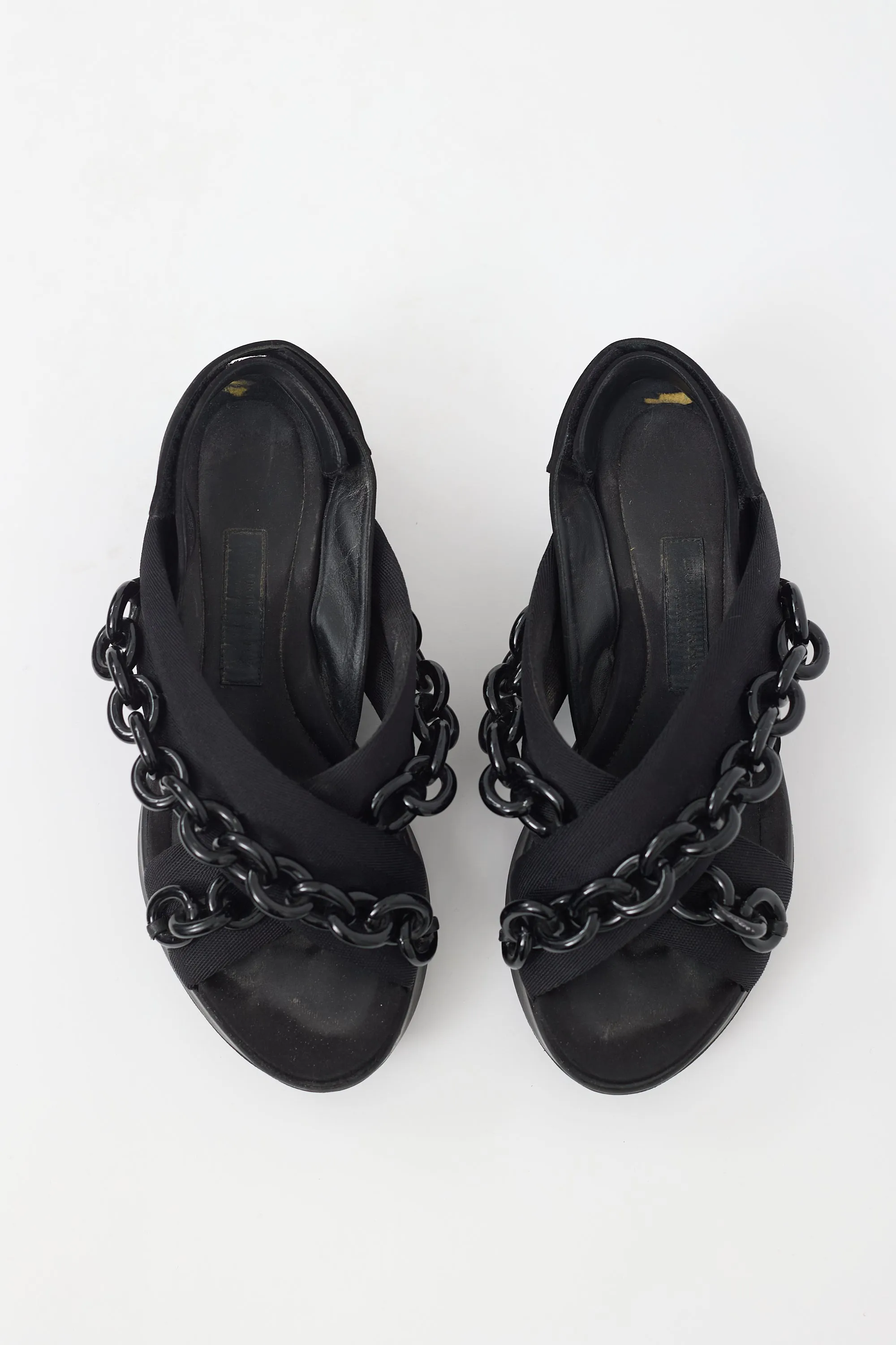 Black Criss Cross Chain Sandal