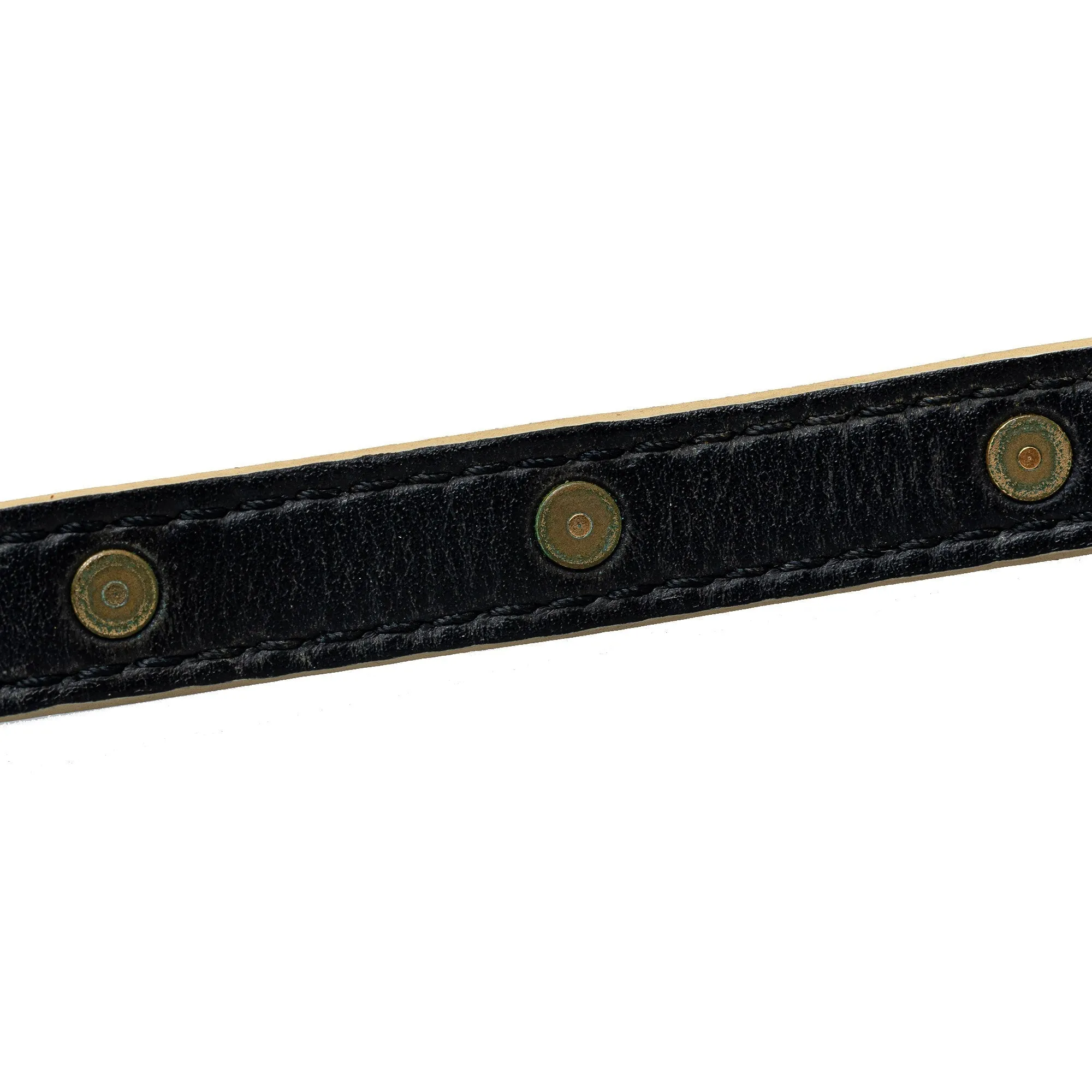 Black Louis Vuitton Studded Suhali Double Wrap Bracelet
