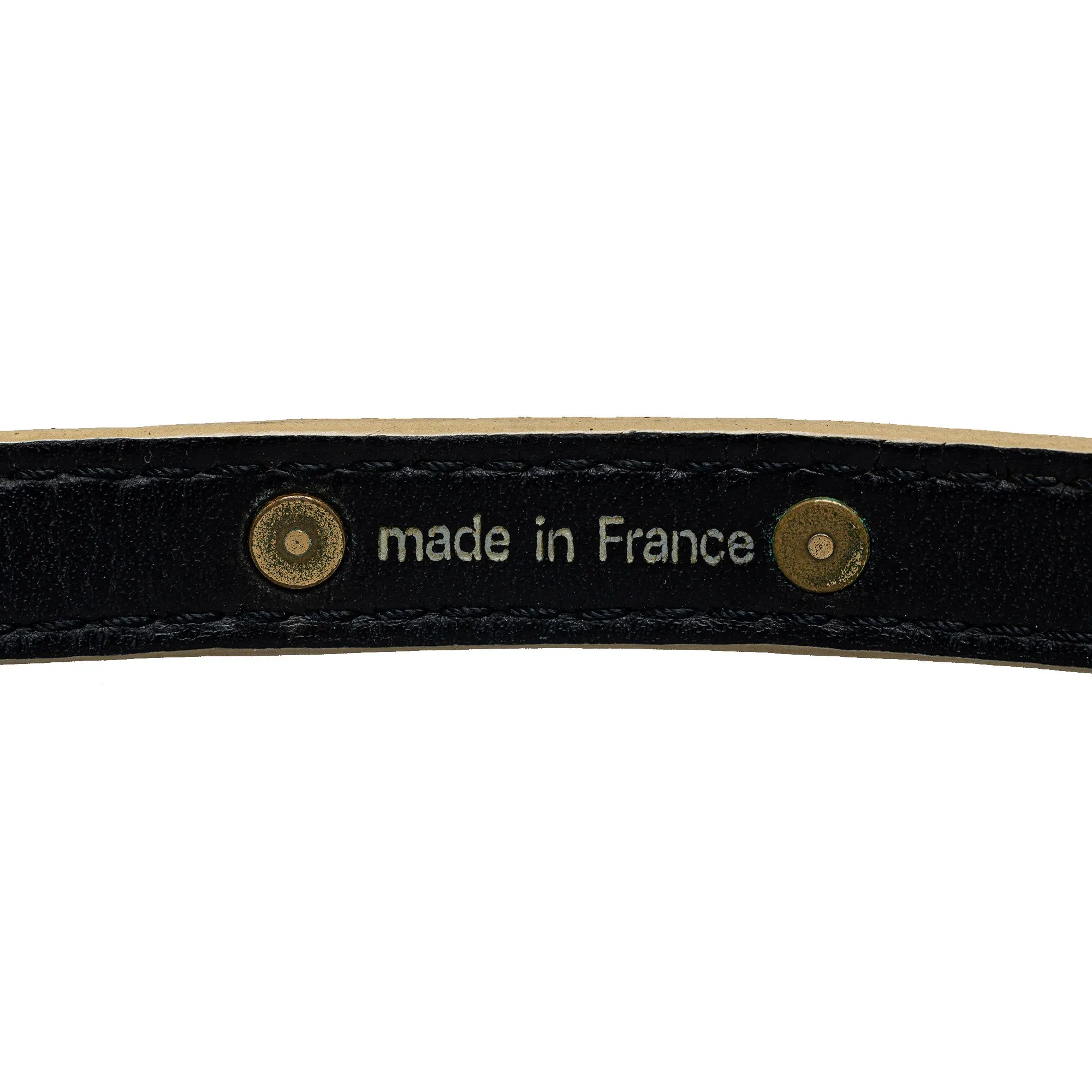 Black Louis Vuitton Studded Suhali Double Wrap Bracelet