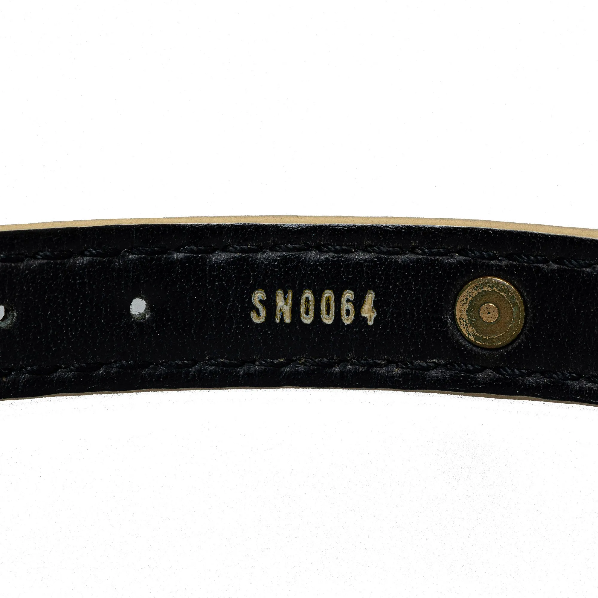Black Louis Vuitton Studded Suhali Double Wrap Bracelet