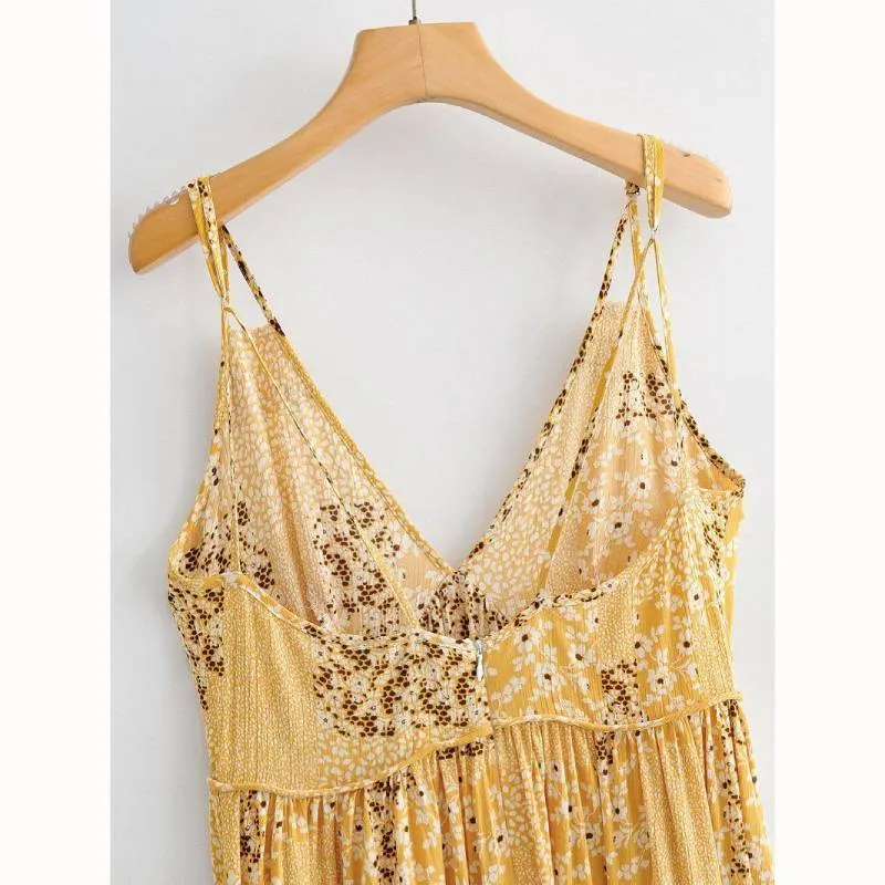 Boho Dress - Deep V Neck Sleeveless Mini