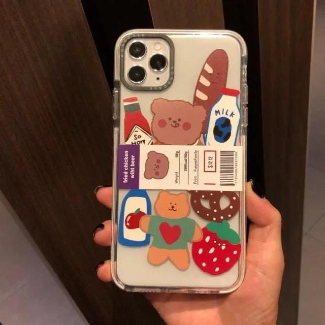 Cartoon Bear Transparent iPhone Cases