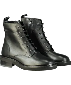 Carvela Black Leather Lock Lace Up Boots UK 4 EU 37 👠