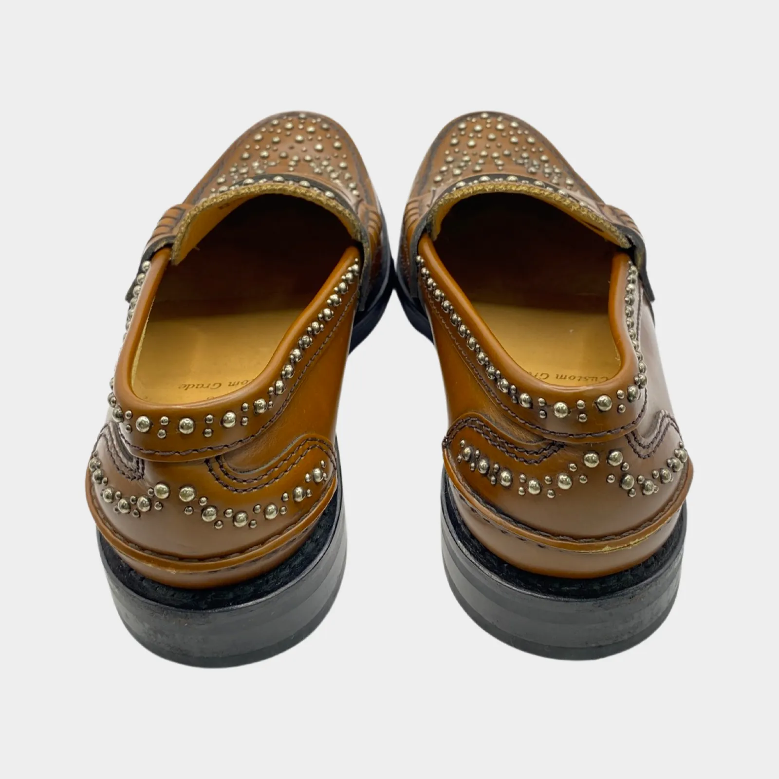 Church's men's brown studded leather loafers