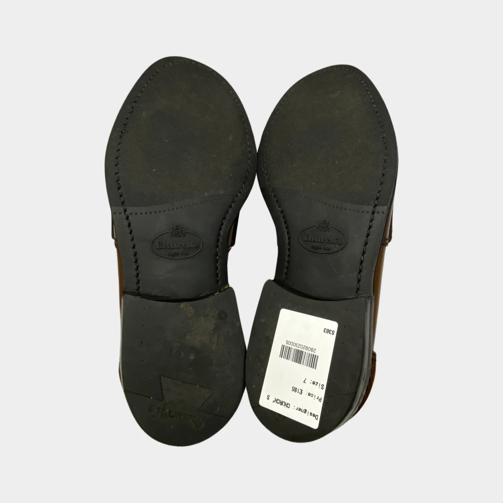 Church's men's brown studded leather loafers