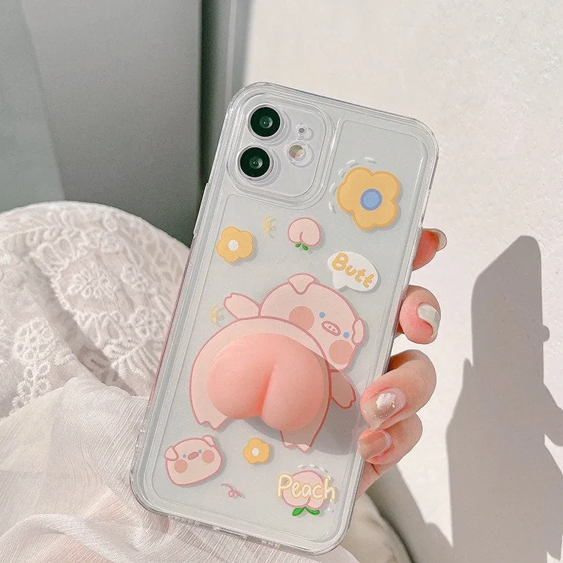 Cute 3D Pig Butt iPhone Case