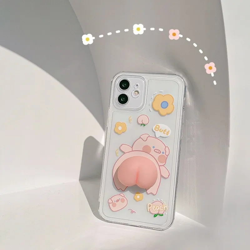Cute 3D Pig Butt iPhone Case
