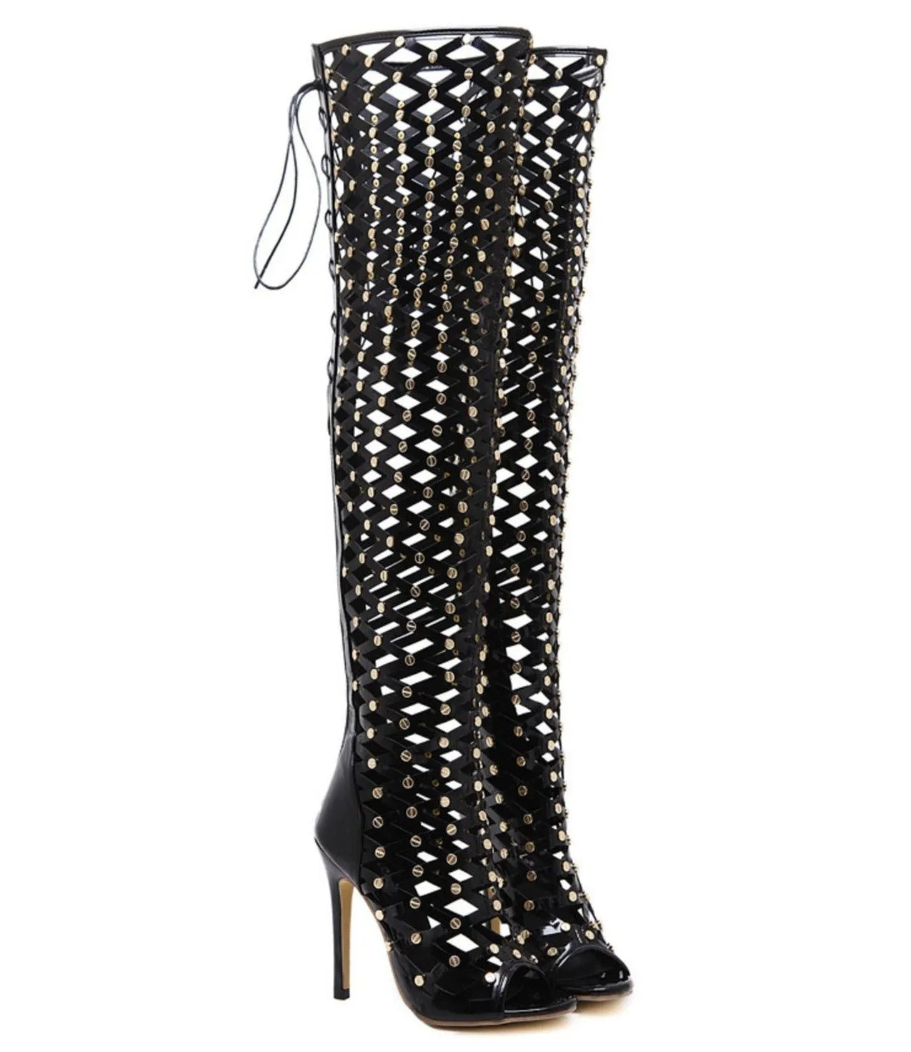 Domina Thigh High Caged Heel