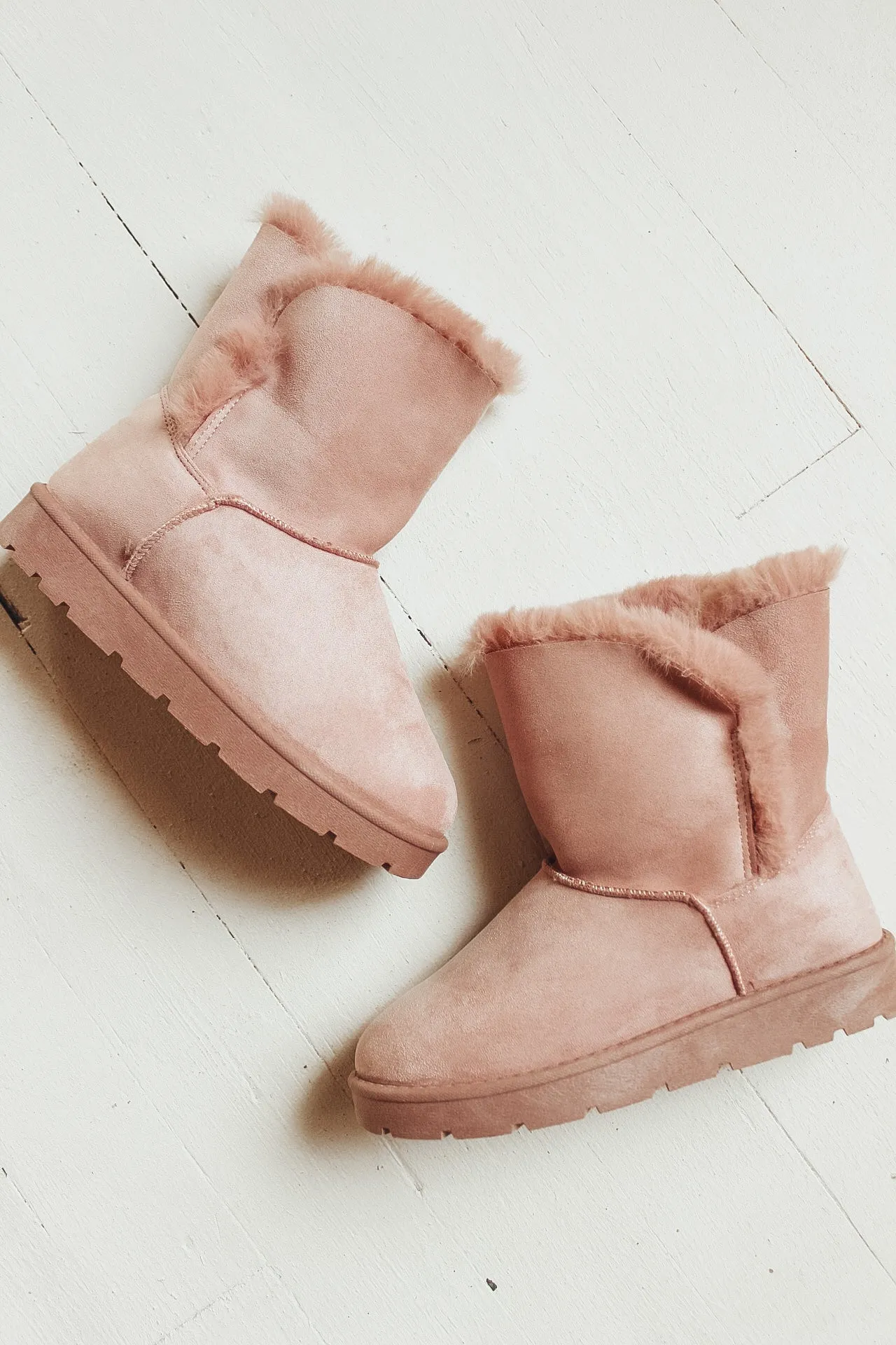 Fur Lined Shorty Boot - Desert Rose