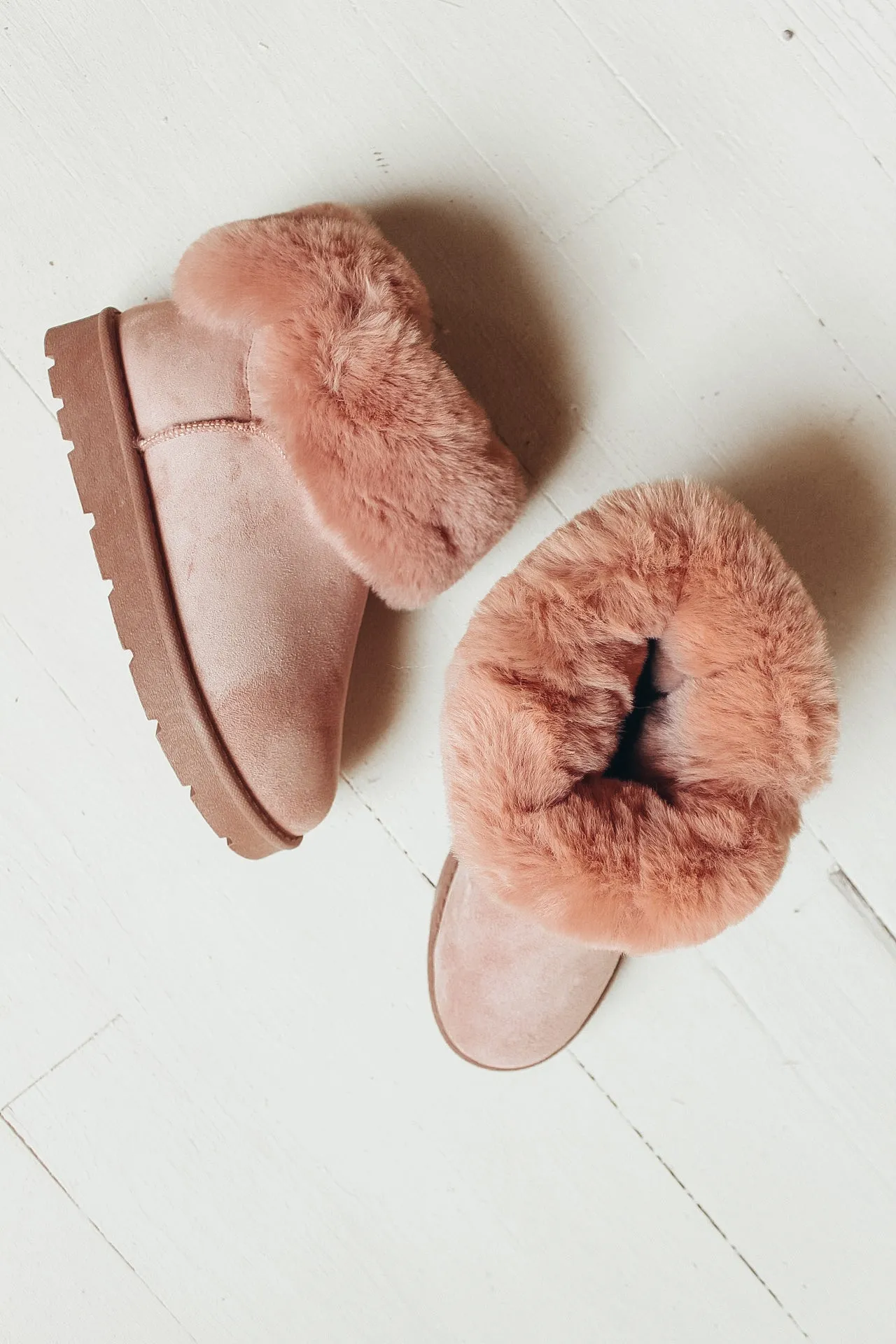 Fur Lined Shorty Boot - Desert Rose