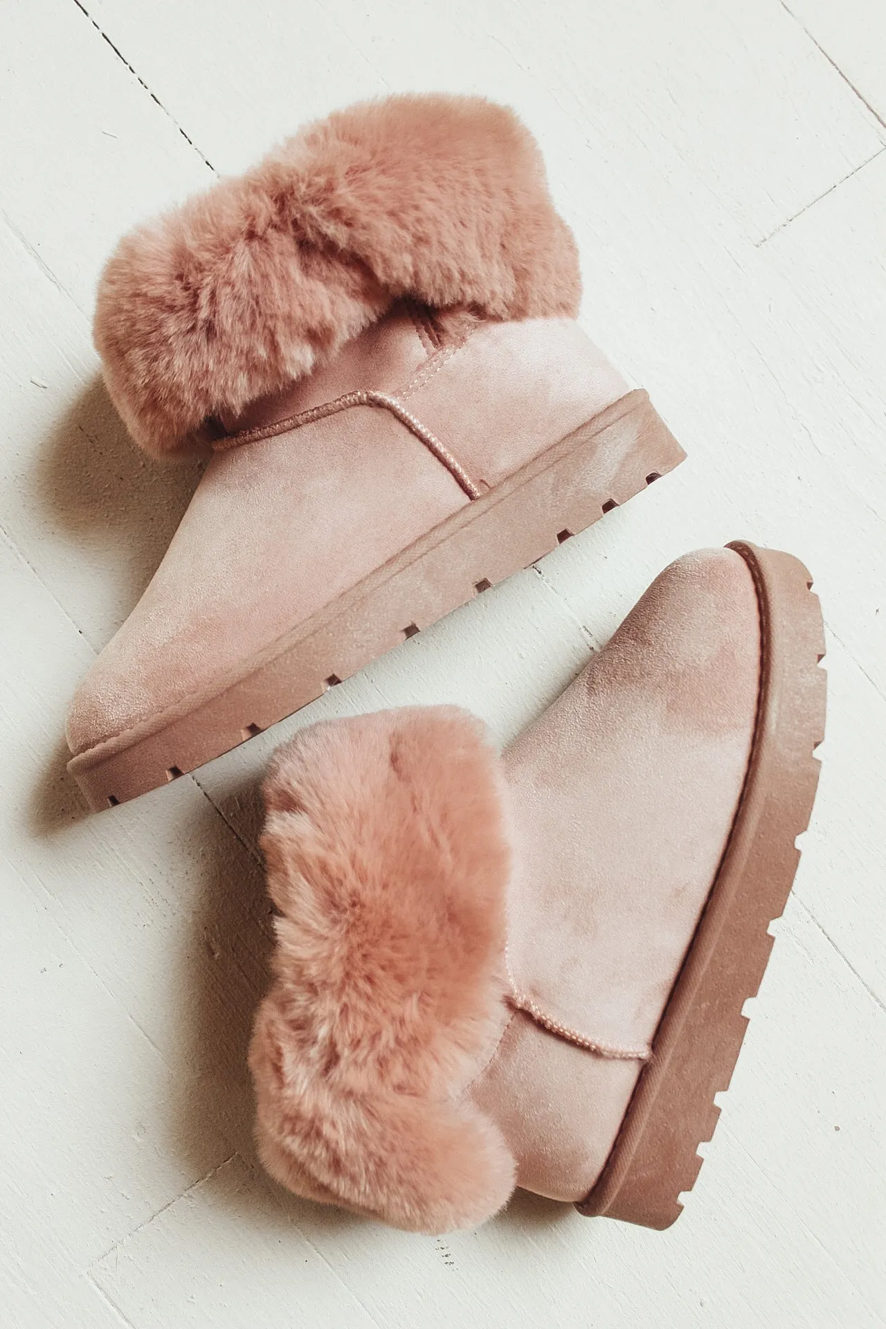 Fur Lined Shorty Boot - Desert Rose
