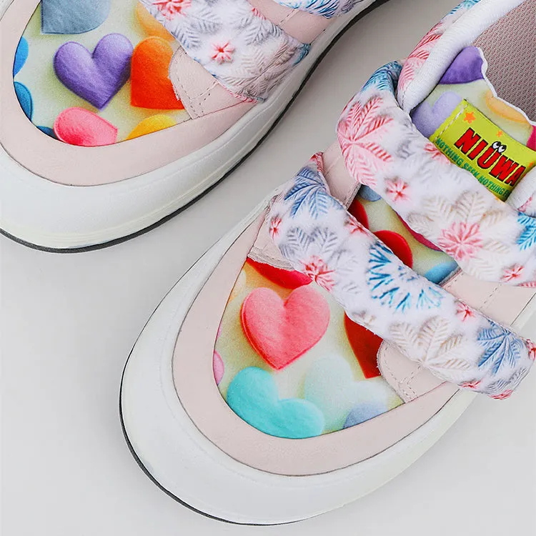 Heart Pattern Round-Toe Flats