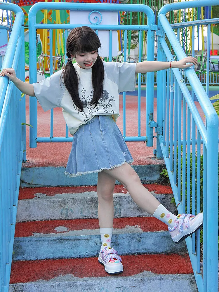 Heart Pattern Round-Toe Flats