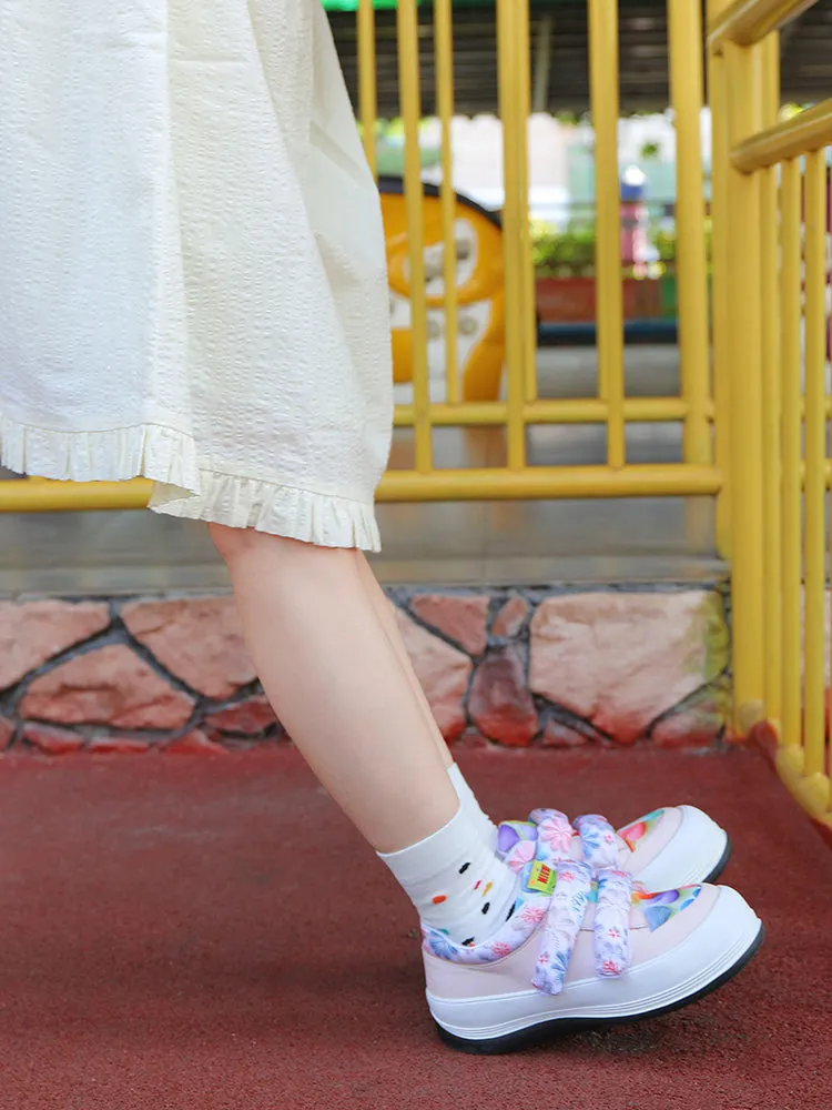 Heart Pattern Round-Toe Flats