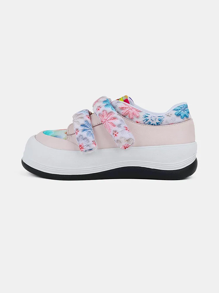 Heart Pattern Round-Toe Flats