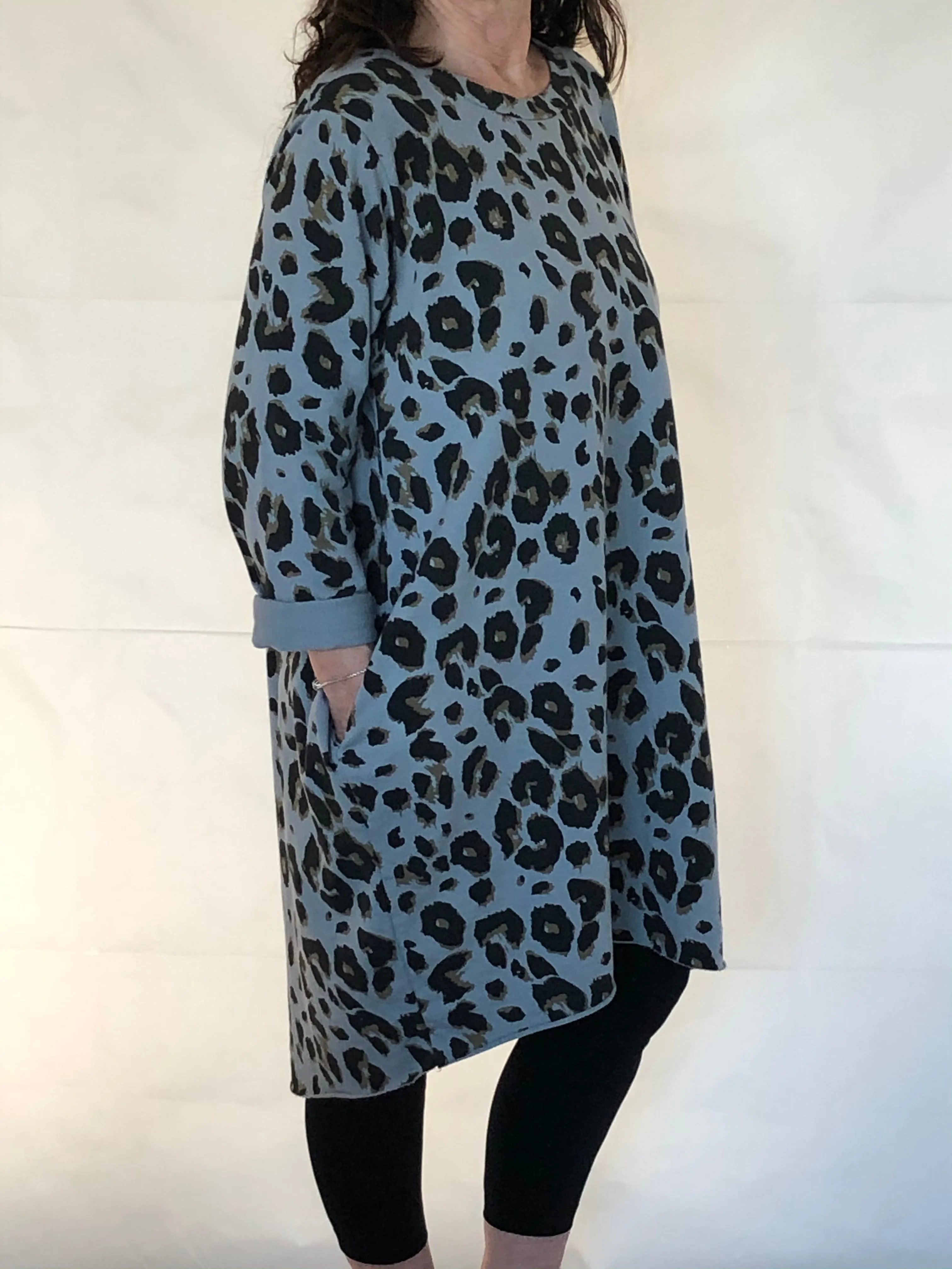 LEOPARD SWEAT-DRESS