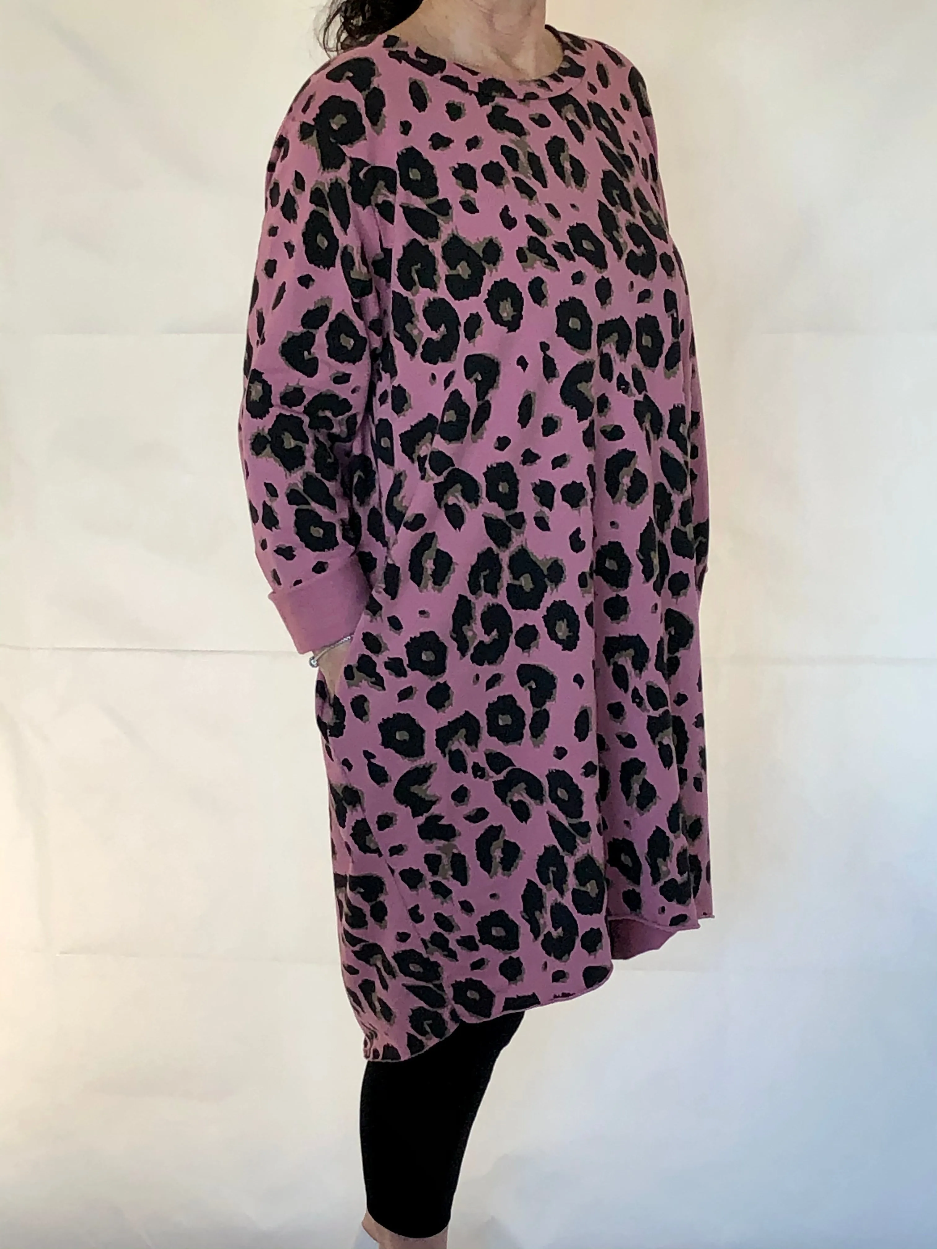 LEOPARD SWEAT-DRESS