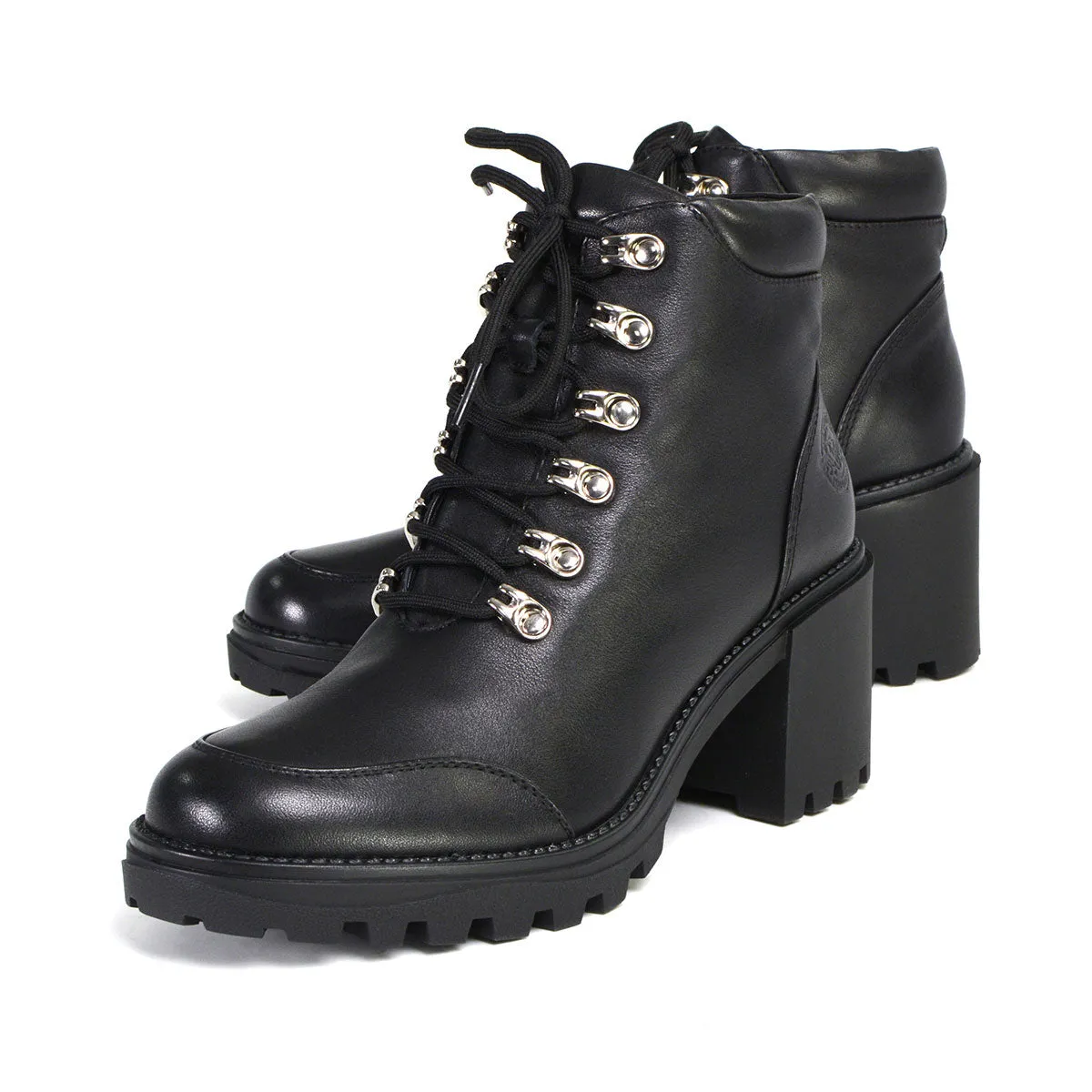 Milwaukee Performance Leather MBL9439 Women's Devine Black Leather Lace to Toe Boots with Platform Heel