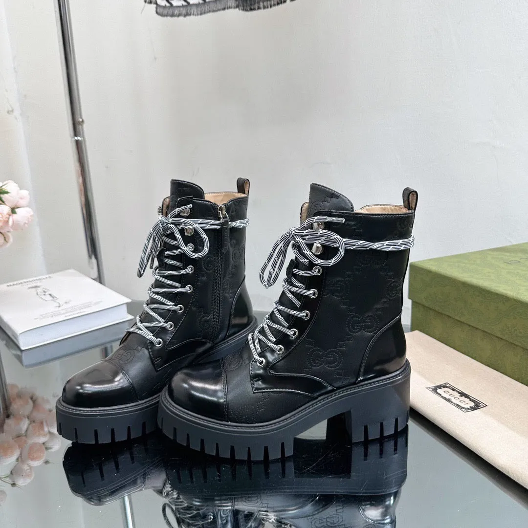 SE1219 Women's GG Matelassé Lace-up Boot / Size5-10