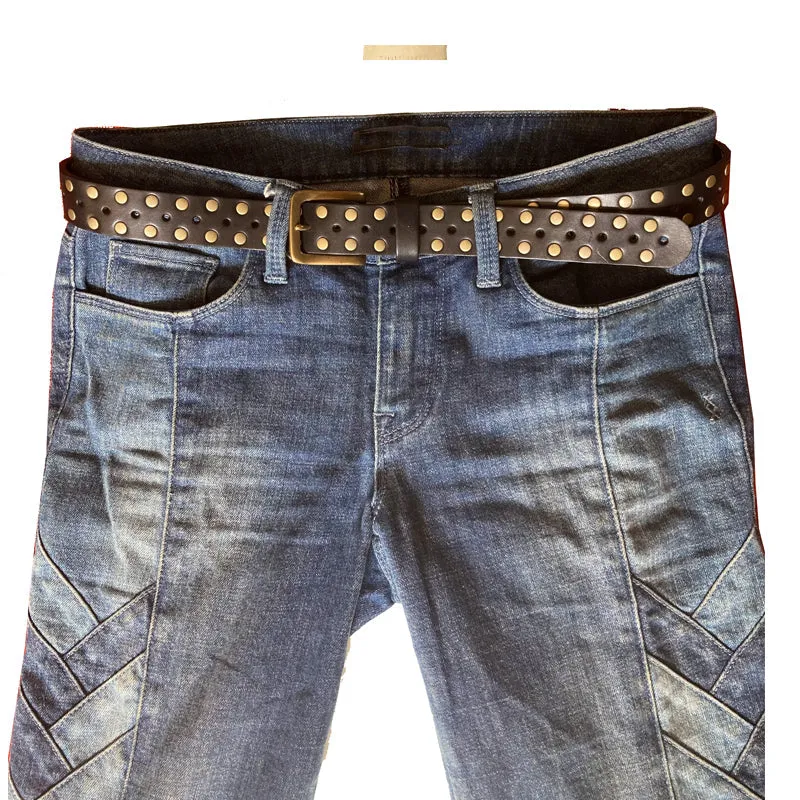 Skinny Studded Convertible - Cognac
