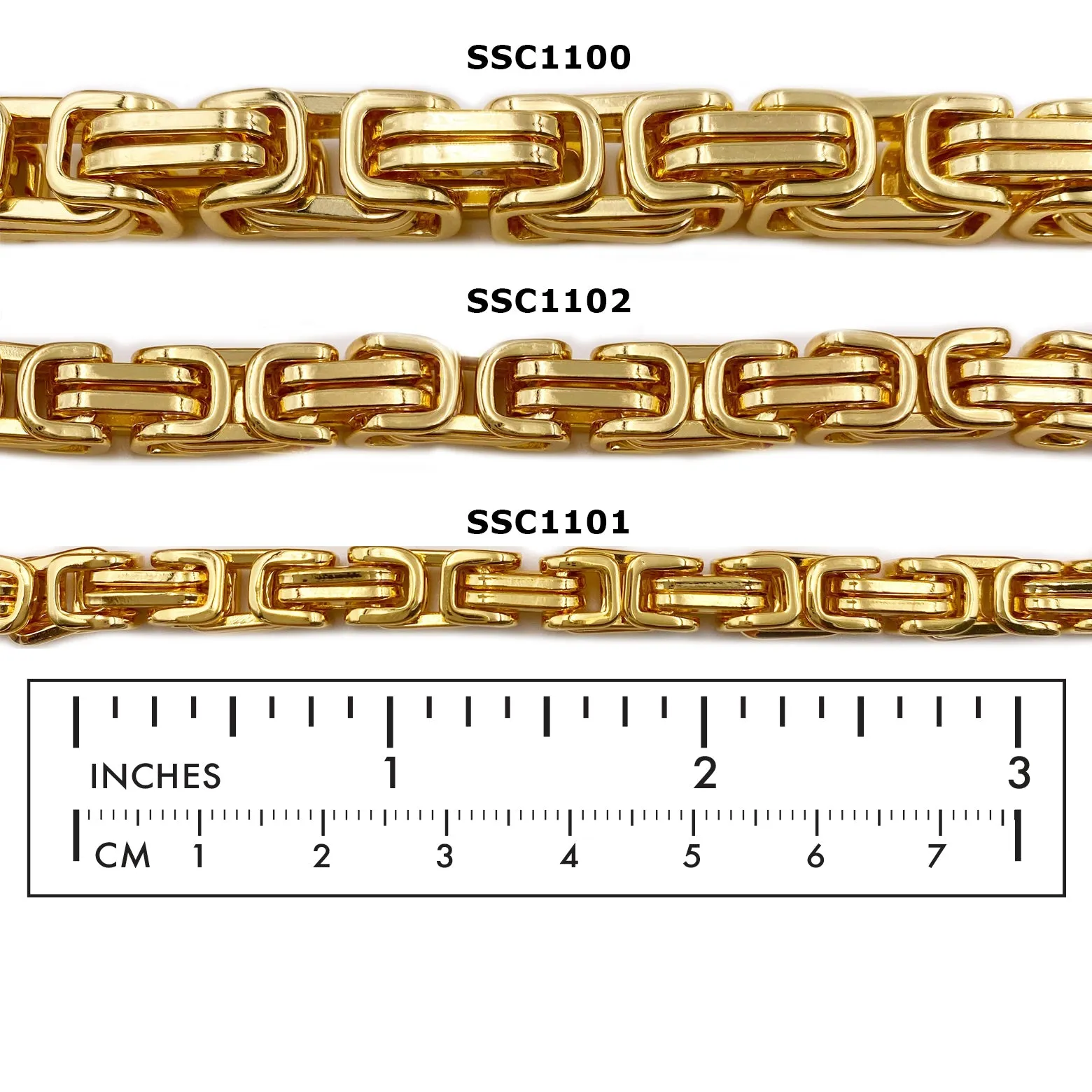 SSC1100 Chunky Rectangular Stainless Steel Chain CHOOSE COLOR BELOW